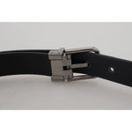 Dolce & Gabbana Green Calf Leather Silver Tone Metal Buckle Belt