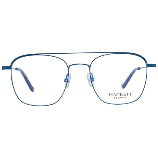 Hackett Blue Men Glasses Frame - Blue full-rim stainless steel aviator design for men, size 51-19-145, includes branded case.