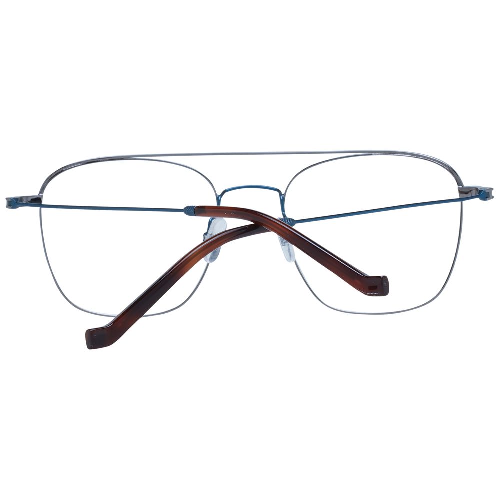 Hackett Blue Men Glasses Frame in stainless steel with full-rim aviator style and plastic demo lenses, size 51-19-145.