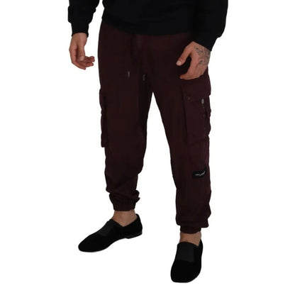 Dolce & Gabbana Bordeaux Cargo Jogger Trouser Cotton Pants