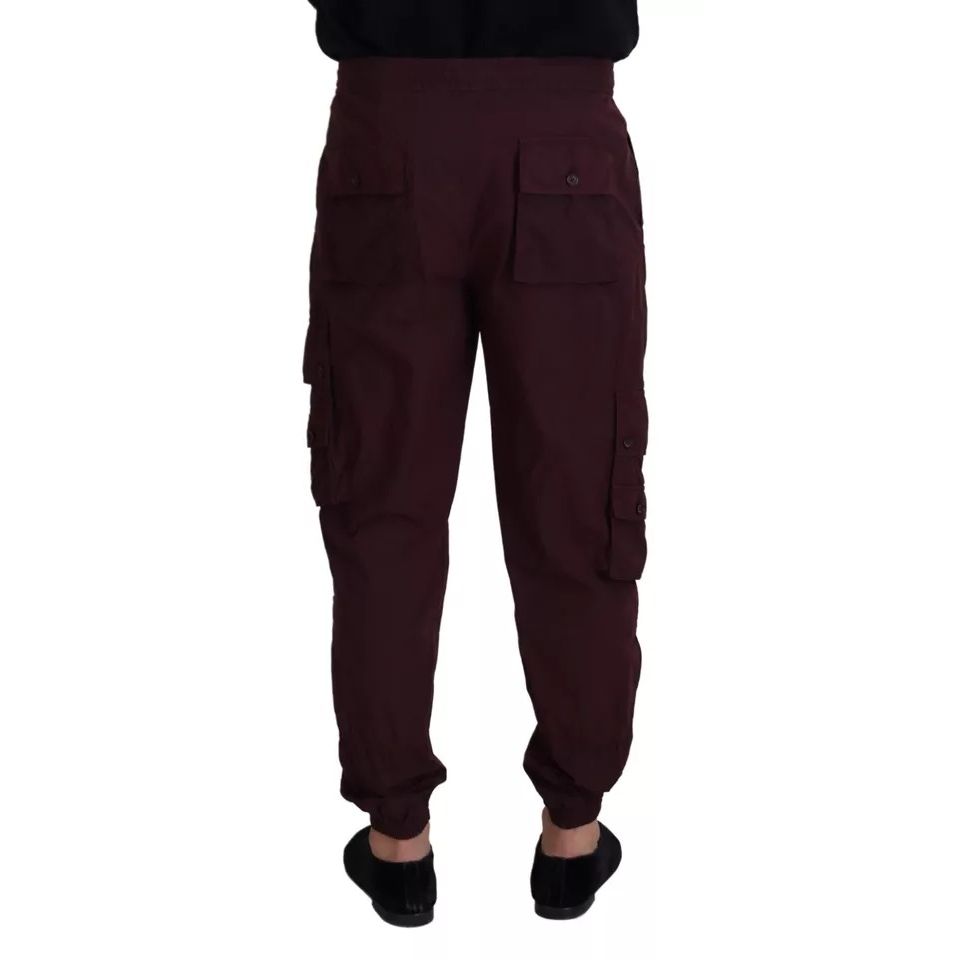 Dolce & Gabbana Bordeaux Cargo Jogger Trouser Cotton Pants
