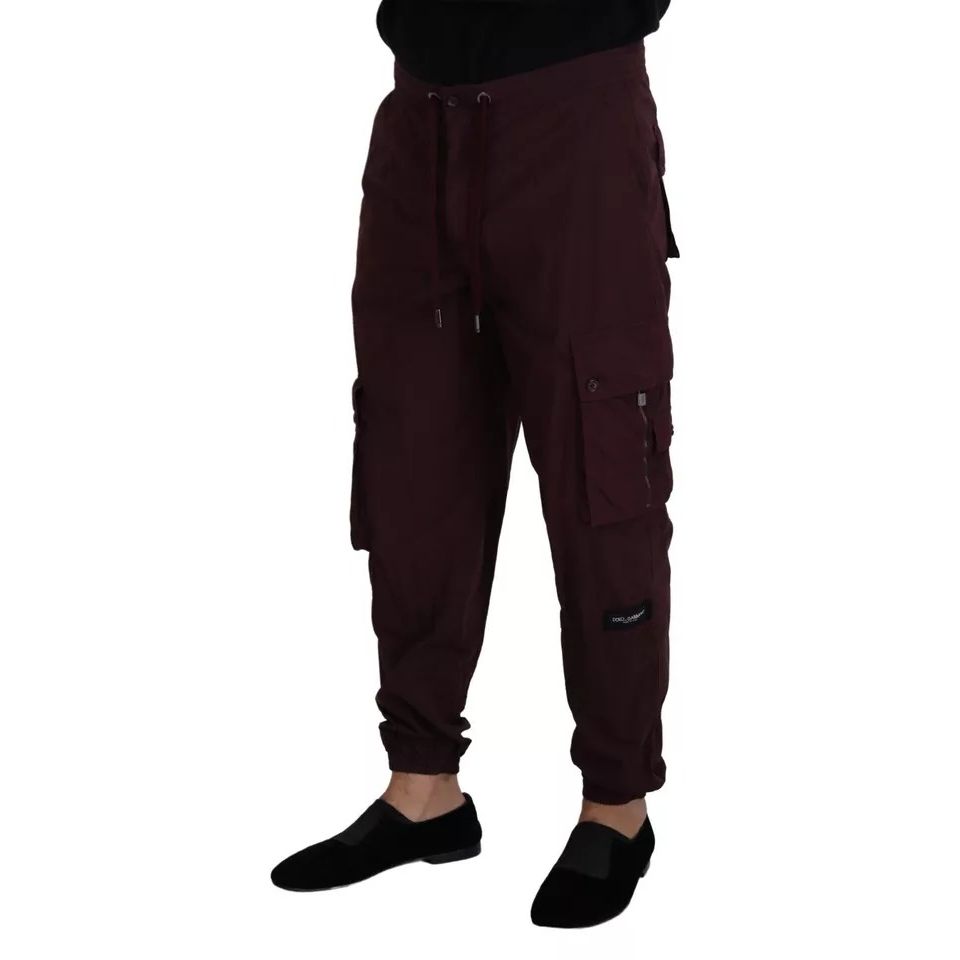 Dolce & Gabbana Bordeaux Cargo Jogger Trouser Cotton Pants
