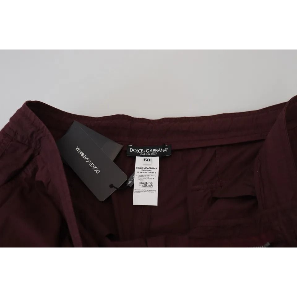 Dolce & Gabbana Bordeaux Cargo Jogger Trouser Cotton Pants