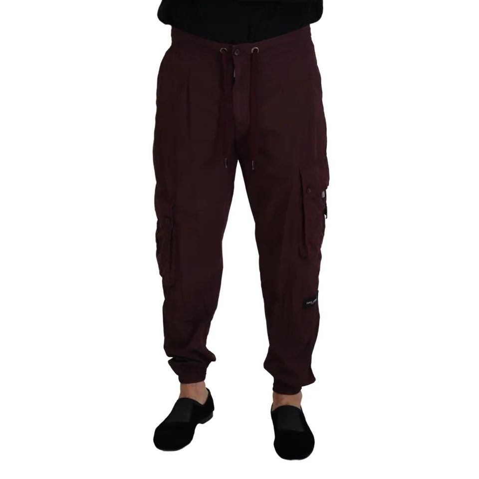 Dolce & Gabbana Bordeaux Cargo Jogger Trouser Cotton Pants