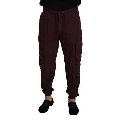 Dolce & Gabbana Bordeaux Cargo Jogger Trouser Cotton Pants