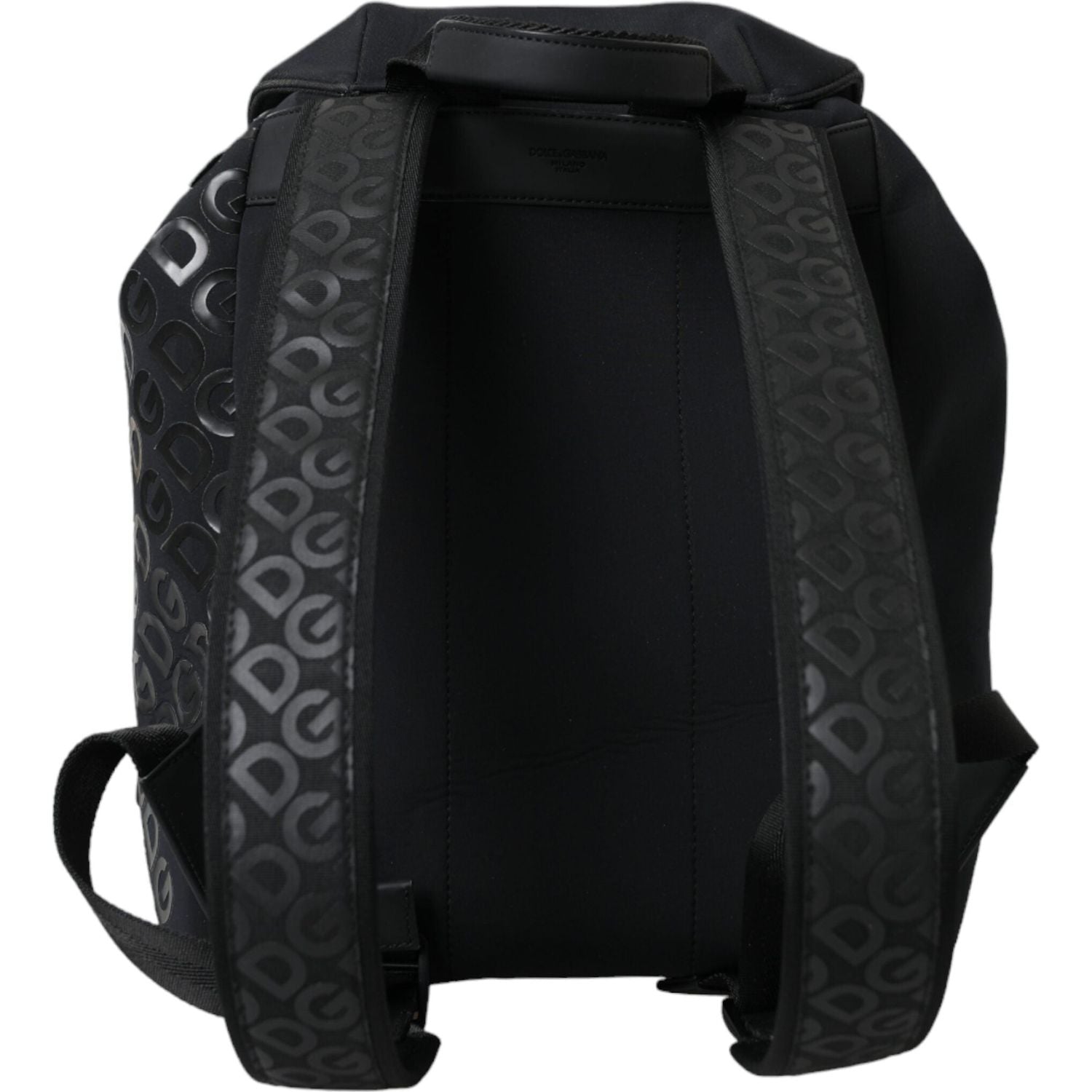 حقيبة ظهر مدرسية من دولتشي آند غابانا مصنوعة من مادة النيوبرين والنايلون باللون الأسود بشعار DG