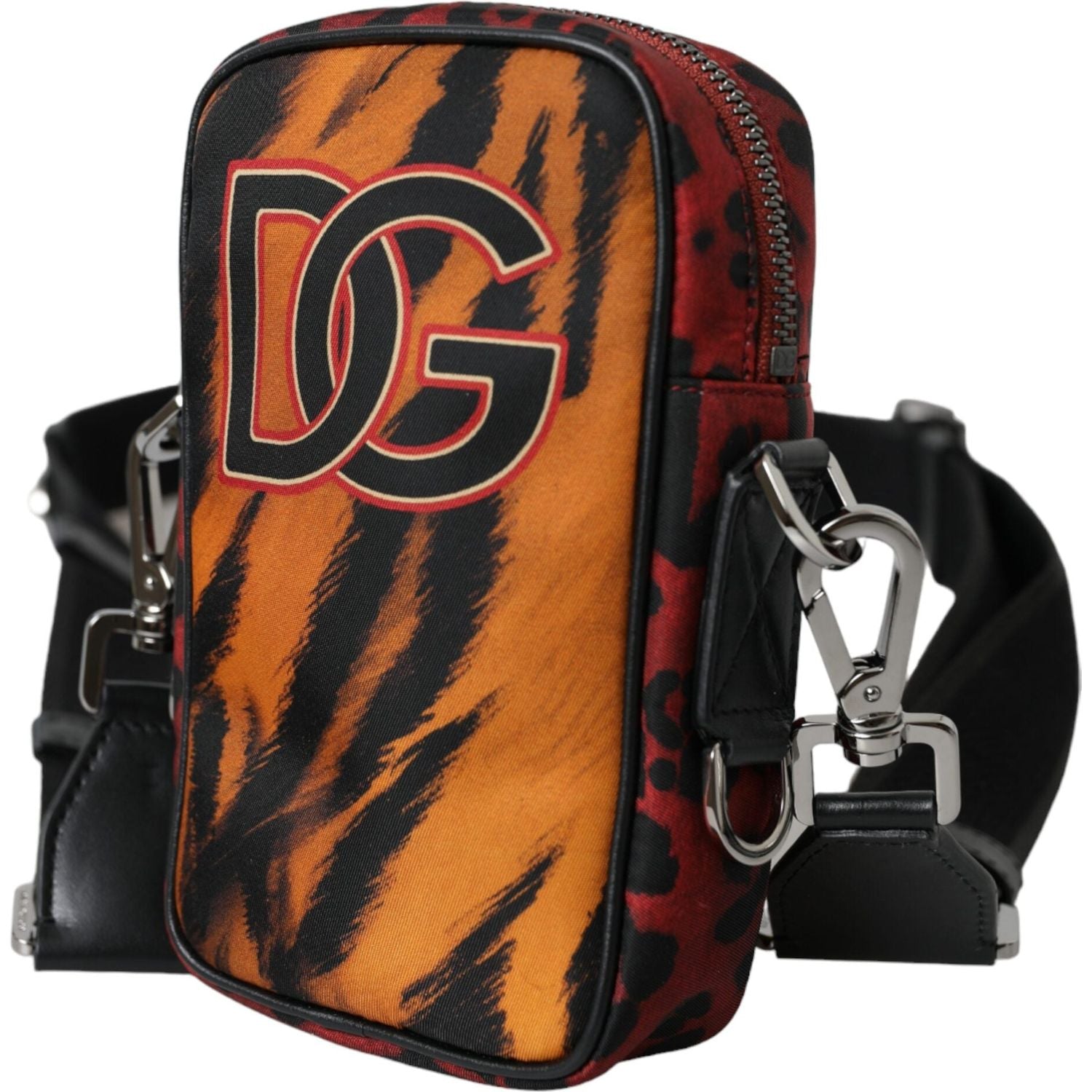 Dolce & Gabbana Multicolor Tiger Print Nylon Logo Cross Body Bag