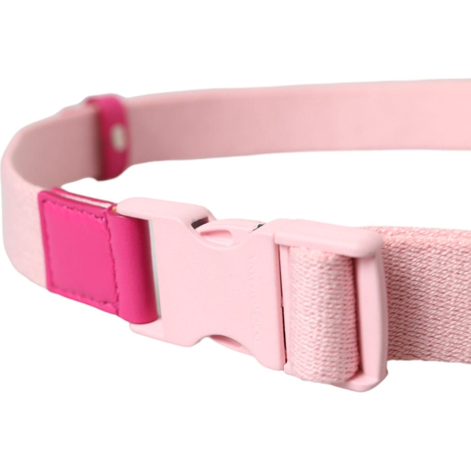 Dolce & Gabbana Pink Canvas Stretch Plastic Buckle Women Belt