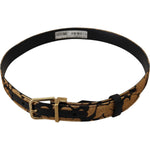 Dolce & Gabbana Multicolor Jacquard Leather Logo Buckle Belt
