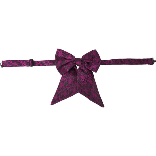 Dolce & Gabbana Purple Ribbon Silk Adjustable Neck Men Bow Tie Dolce & Gabbana Dark Slate Gray