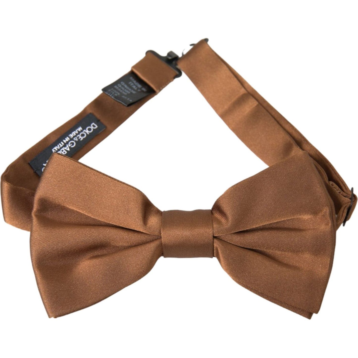 Dolce & Gabbana Brown Silk Adjustable Neck Men Bow Tie FT3843