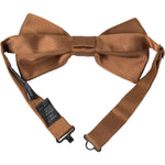 Dolce & Gabbana Brown Silk Adjustable Neck Men Bow Tie FT3843
