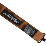 Dolce & Gabbana Brown Silk Adjustable Neck Men Bow Tie FT3843