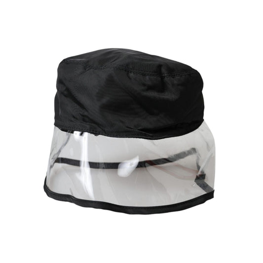 Dolce & Gabbana Black Polyester Plastic Bucket Hat Men