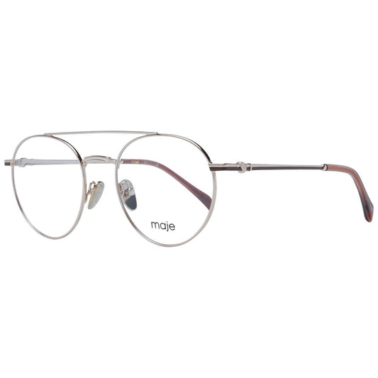 Maje Gold Women Glasses Frame in metal with full-rim aviator style and demo lenses, includes branded case