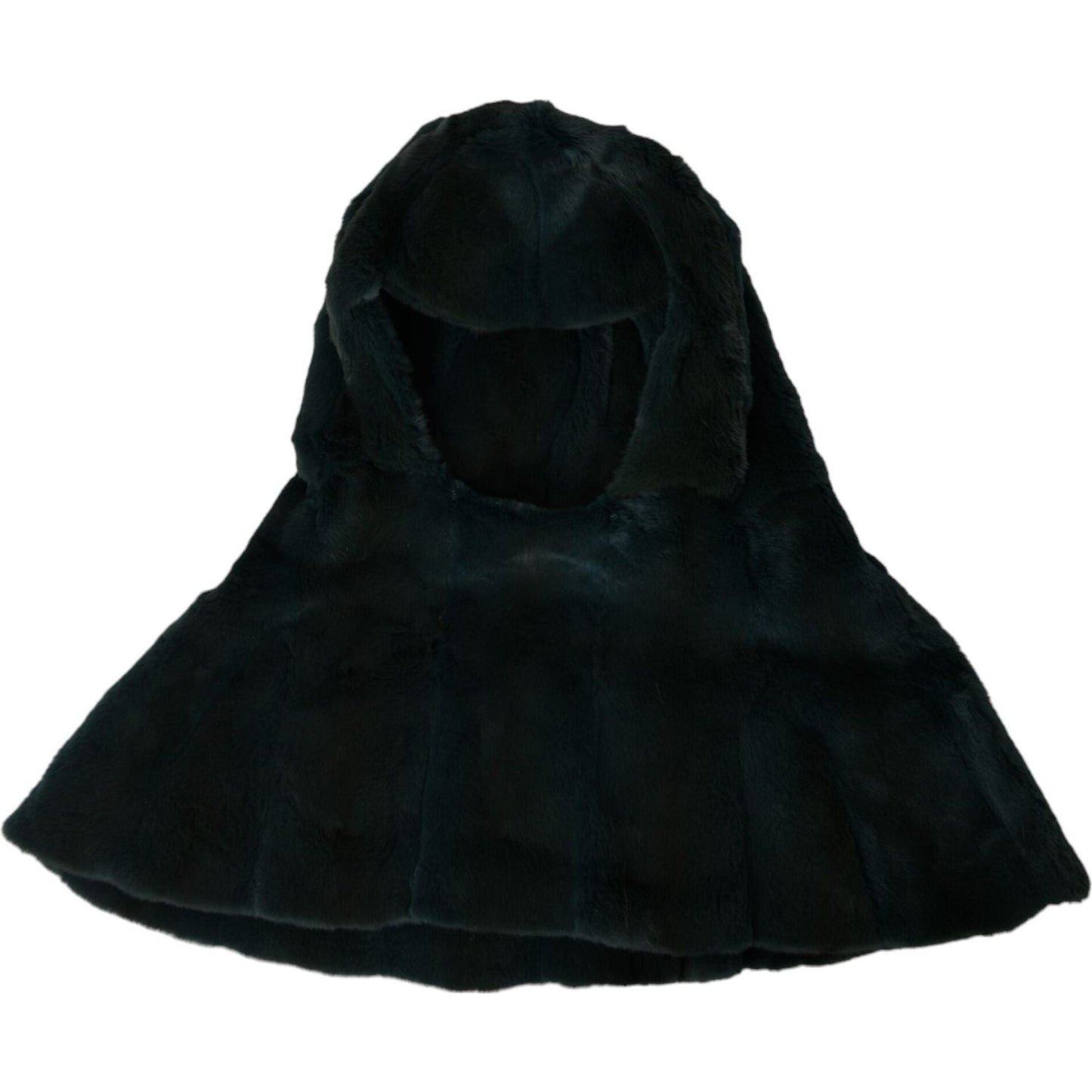 Dolce & Gabbana Black Weasel Fur Whole Head Wrap Hat