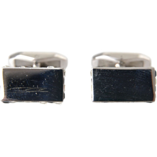 Dolce & Gabbana Silver Plated Metal Brass Pin Men Cufflinks Cufflinks Dolce & Gabbana Light Gray