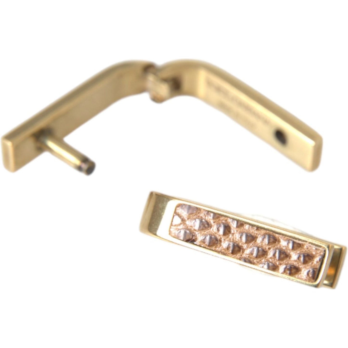 Dolce & Gabbana Gold Plated Metal Brass Pin Men Cufflinks