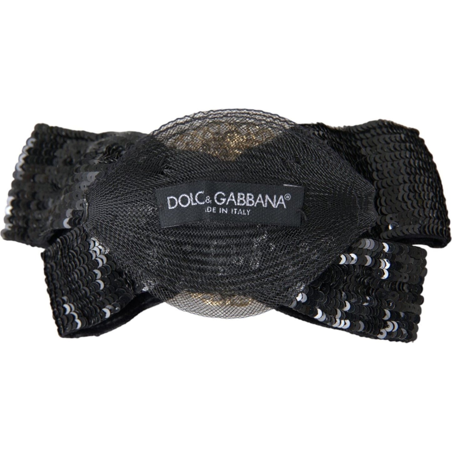 Dolce & Gabbana Black Sequin Pearl Handmade Brooch Hair Pin