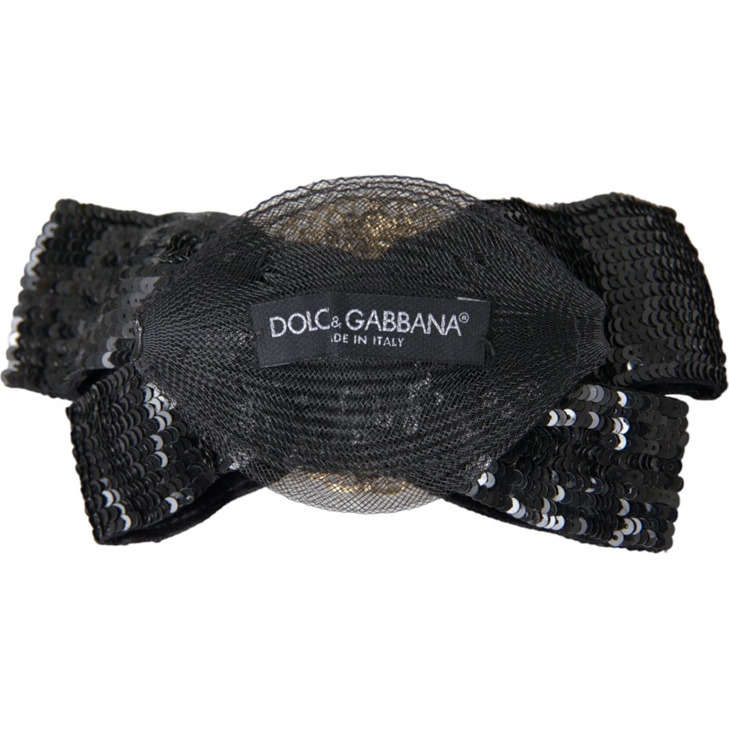 Dolce & Gabbana Black Sequin Pearl Handmade Brooch Hair Pin