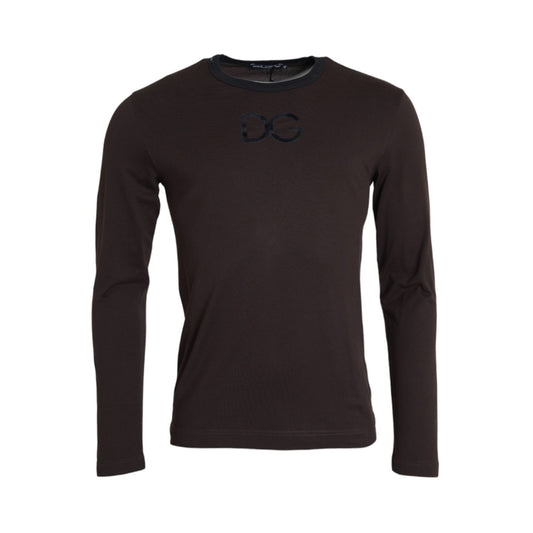Dolce & Gabbana Brown DG Logo Crewneck Pullover Sweater