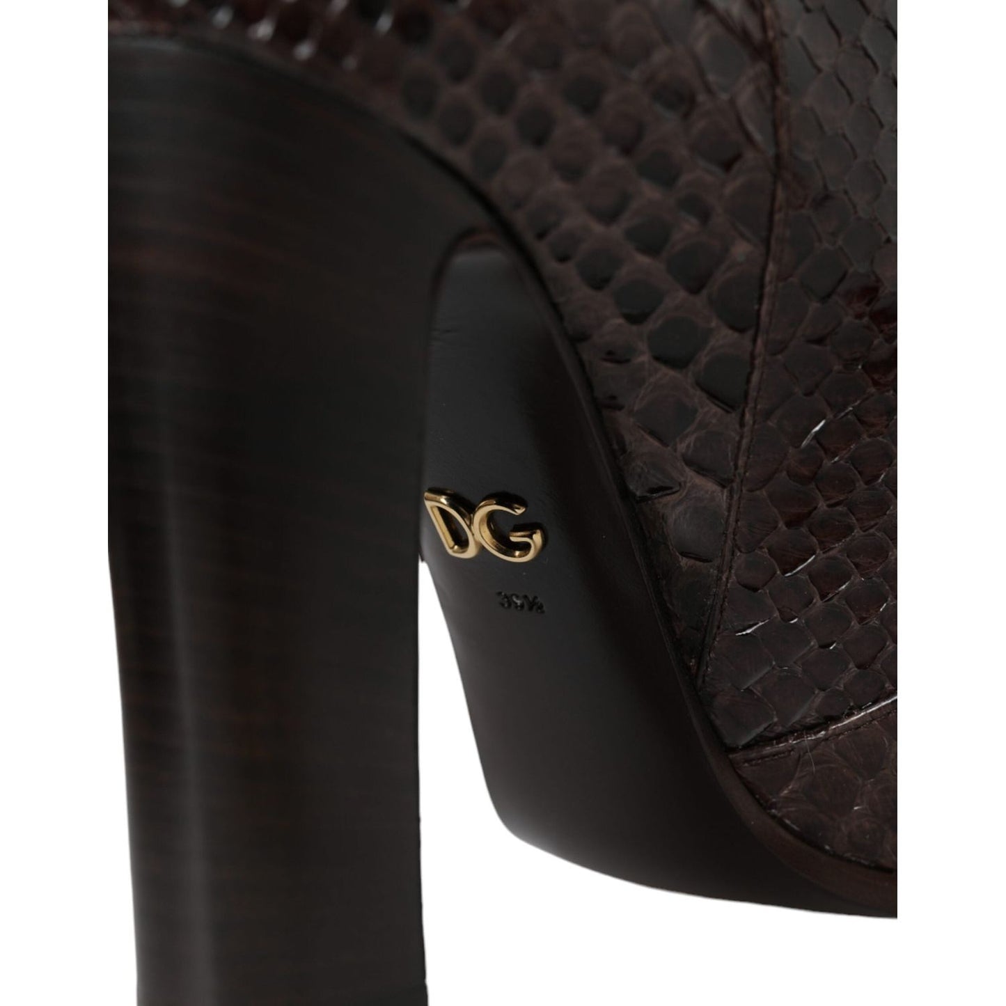 Dolce & Gabbana Brown Exotic Leather Heels High Boots Shoes
