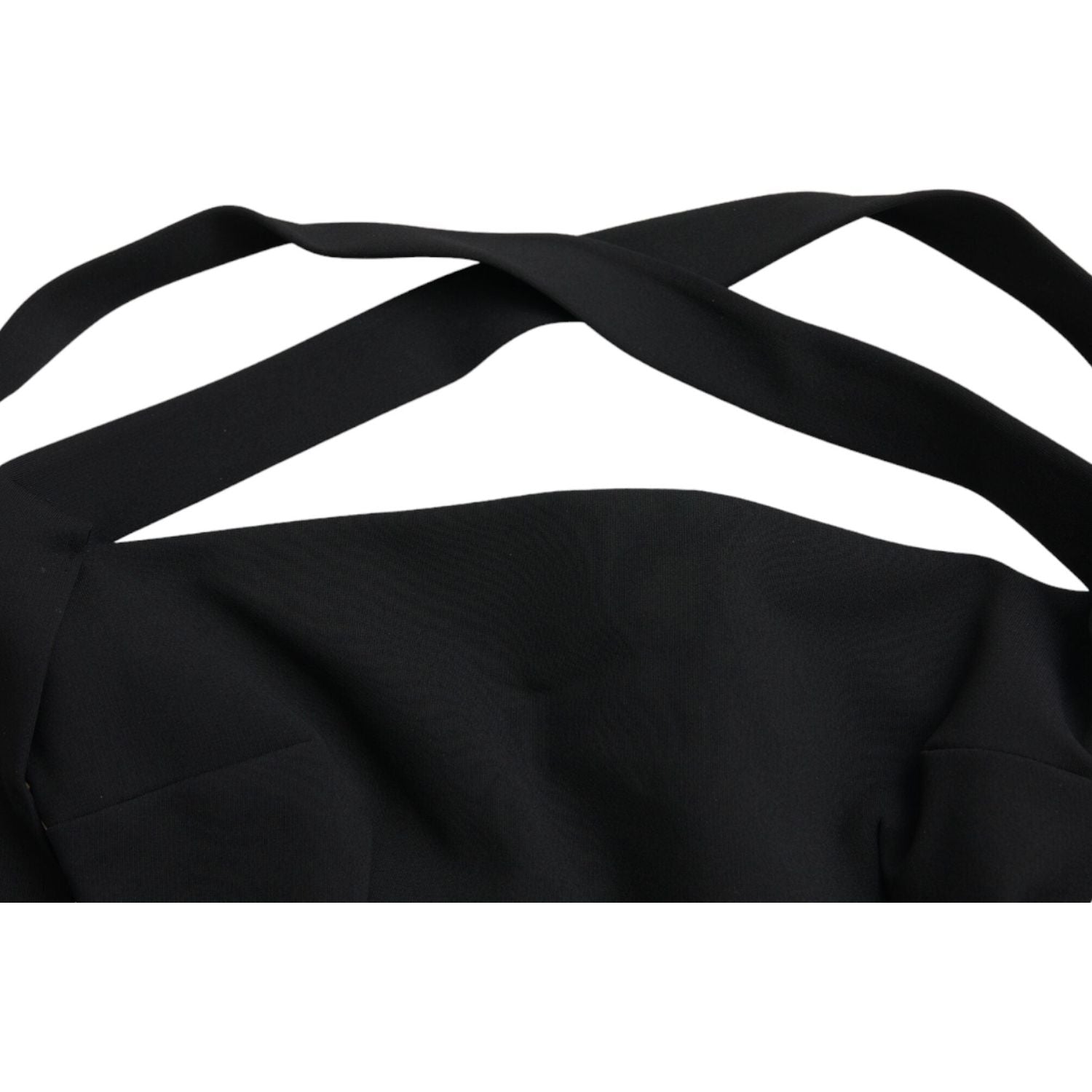 Dolce & Gabbana Black Sheath Halter Sleeveless Midi Dress