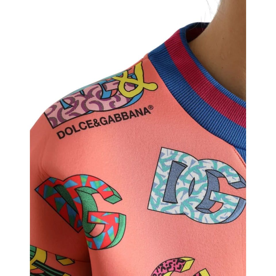 Dolce & Gabbana Salmon Pink Logo Print Sweatshirt Sweater TSH84263#-40