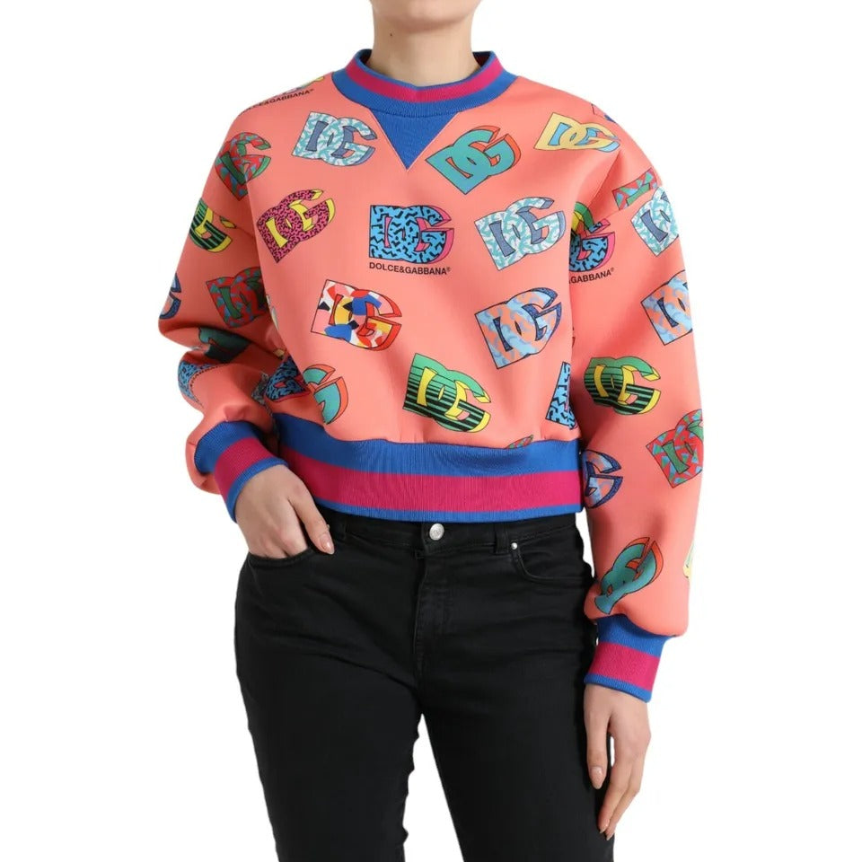 Dolce & Gabbana Salmon Pink Logo Print Sweatshirt Sweater TSH84263#-40