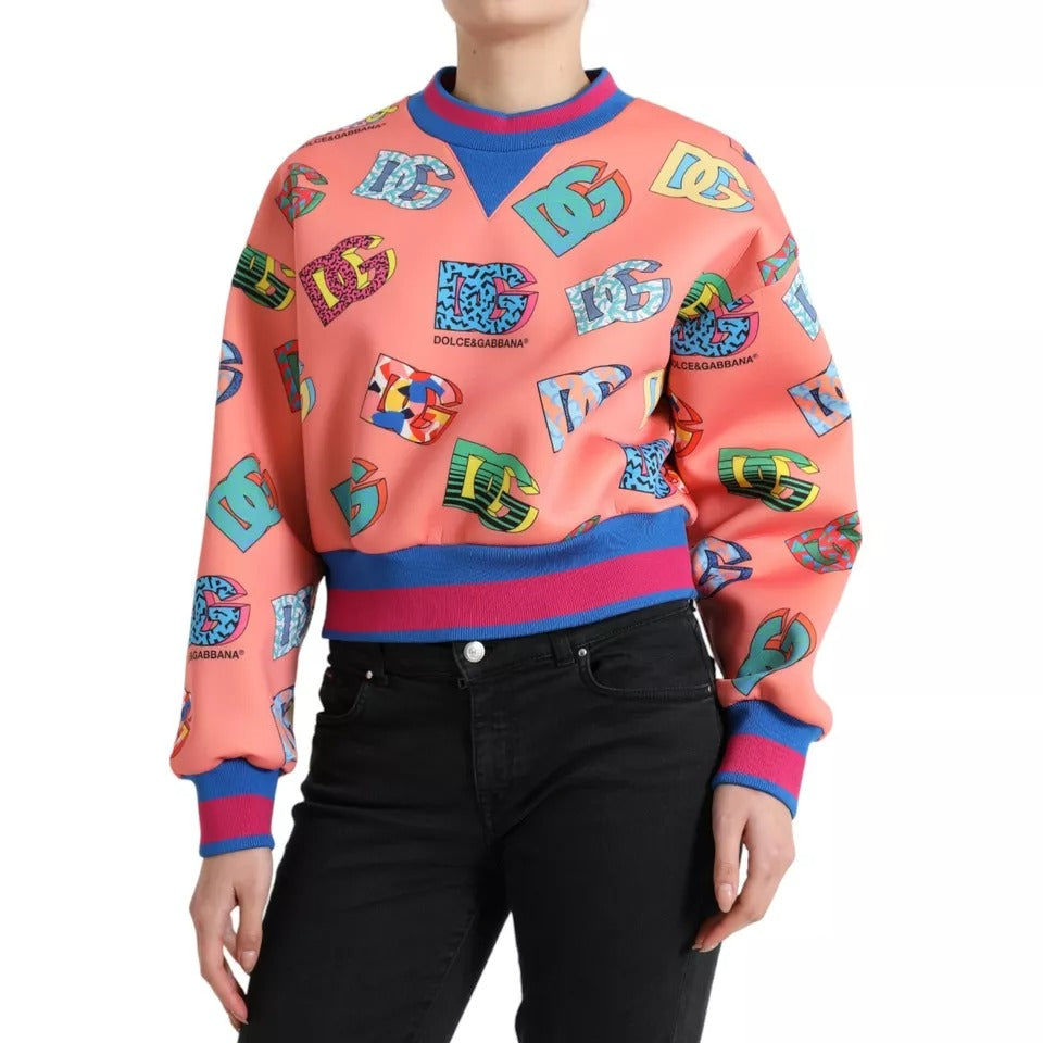 Dolce & Gabbana Salmon Pink Logo Print Sweatshirt Sweater TSH84263#-40