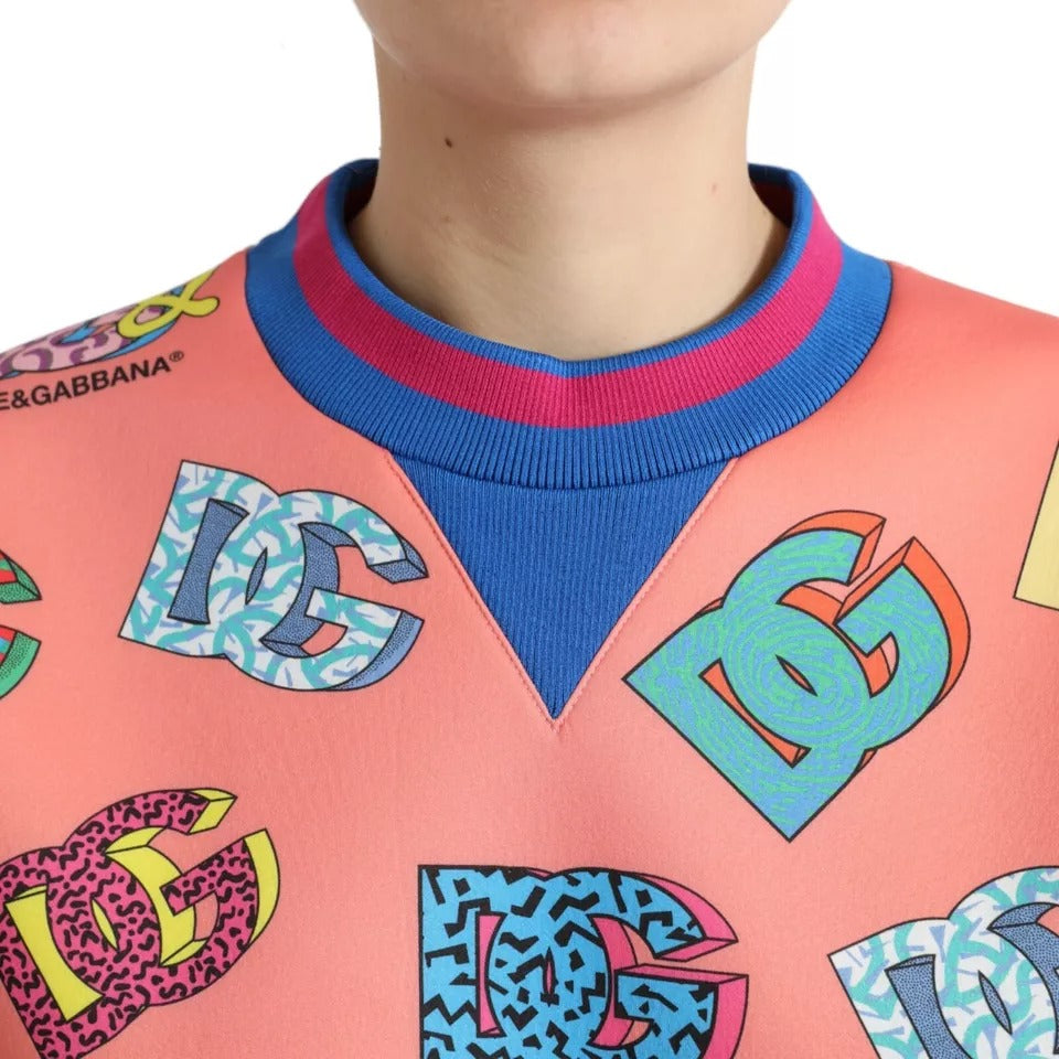 Dolce & Gabbana Salmon Pink Logo Print Sweatshirt Sweater TSH84263#-40