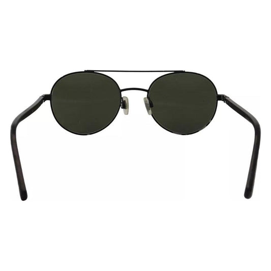 Dolce & Gabbana Matte Black Steel Frame Green Lens DG2245 Sunglasses GLA1106