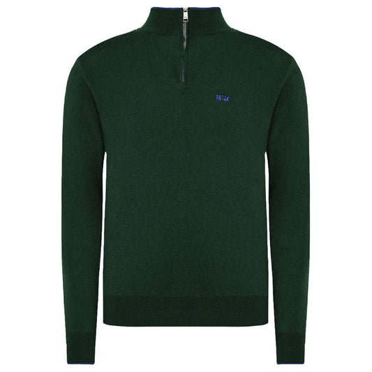 La Martina Green Wool Men Sweater