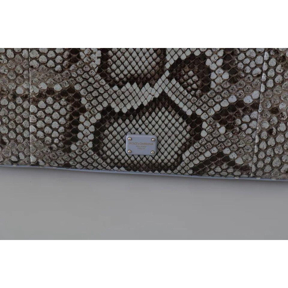 Dolce & Gabbana Blue Exotic Leather Shoulder Purse Cross Body Bag Dolce & Gabbana Dim Gray