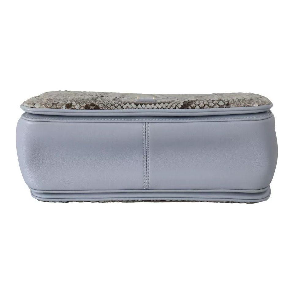 Dolce & Gabbana Blue Exotic Leather Shoulder Purse Cross Body Bag Dolce & Gabbana Dark Gray
