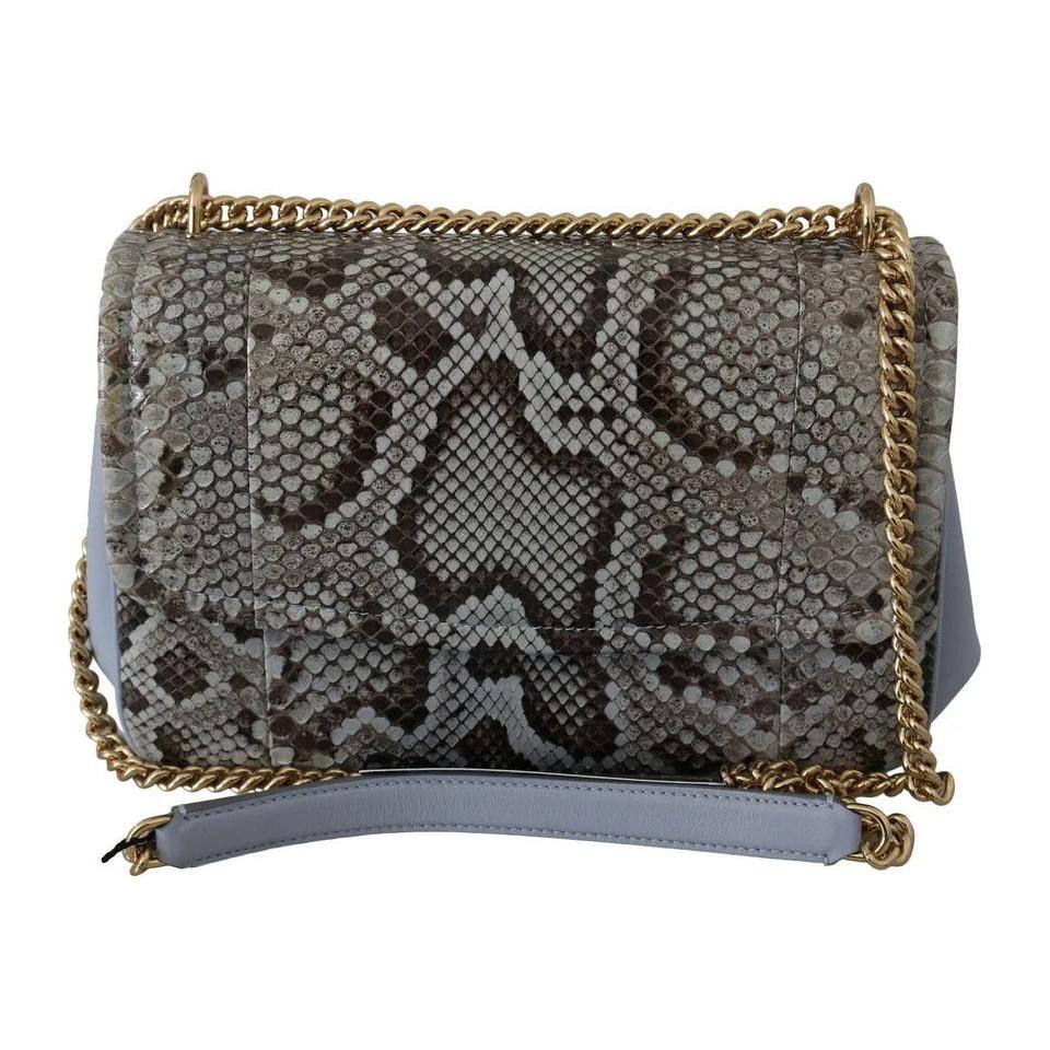 Dolce & Gabbana Blue Exotic Leather Shoulder Purse Cross Body Bag Dolce & Gabbana Dim Gray