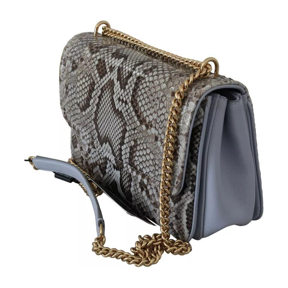 Dolce & Gabbana Blue Exotic Leather Shoulder Purse Cross Body Bag Dolce & Gabbana Dim Gray