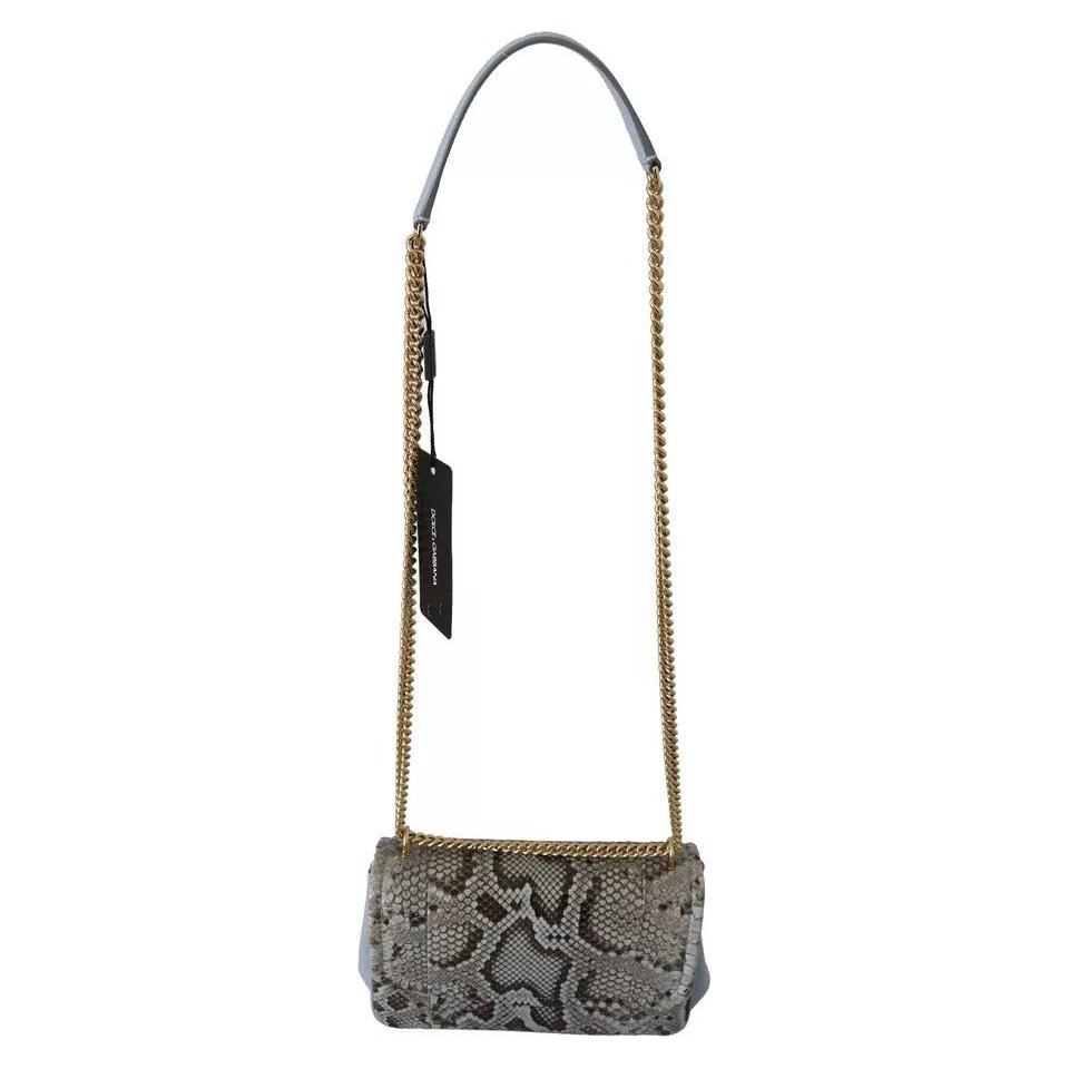 Dolce & Gabbana Blue Exotic Leather Shoulder Purse Cross Body Bag Dolce & Gabbana Dim Gray