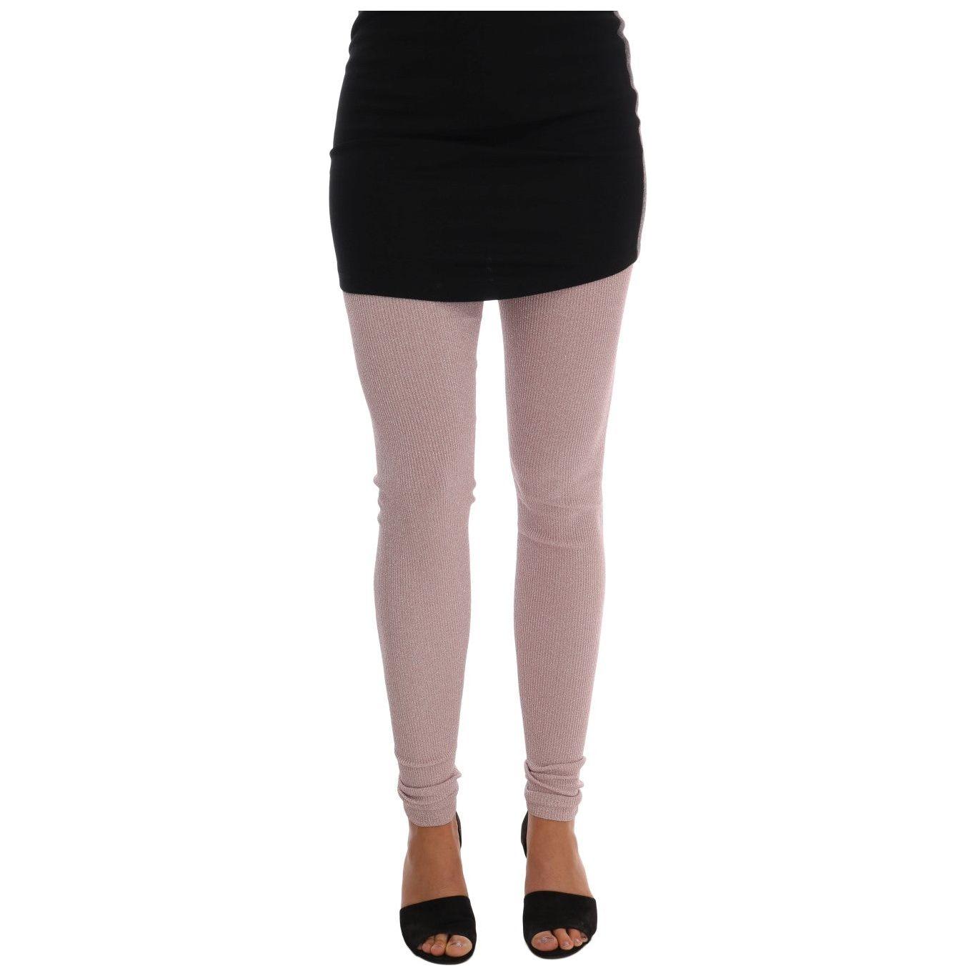 Dolce & Gabbana Pink Stretch Waist Tights Stockings