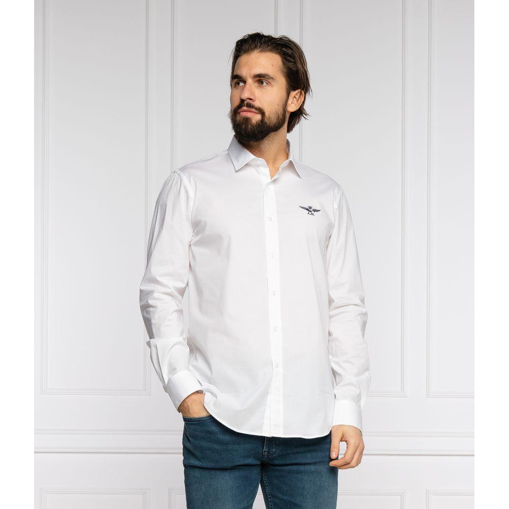 Aeronautica Militare White Cotton Shirt