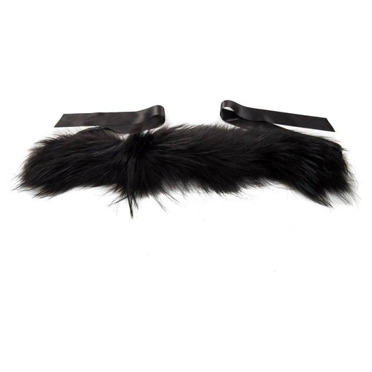 BYBLOS Black Raccoon Fur Women Neck Warmer
