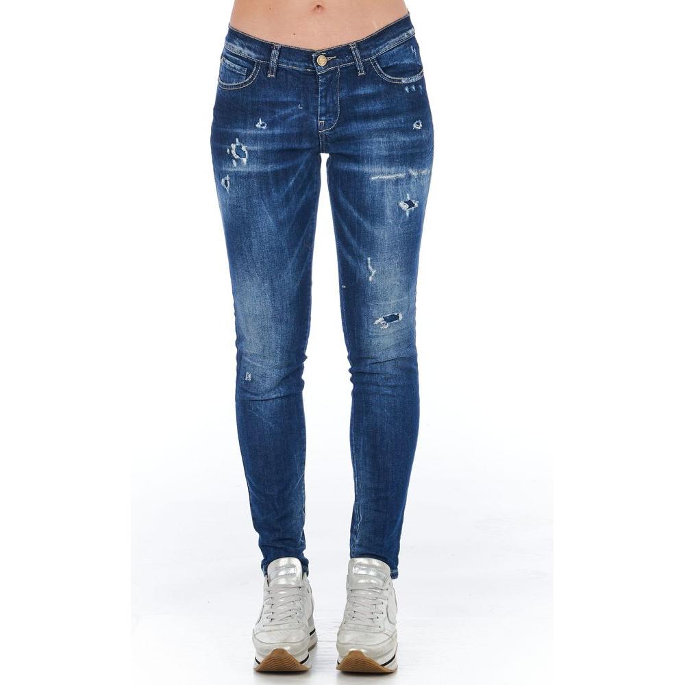 Frankie Morello Blue Cotton Women Jeans