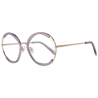 Emilio Pucci Purple Metal & Plastic Glasses (Frames) with round full-rim design, size 54-20-140, in branded case.