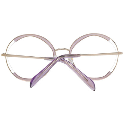 Emilio Pucci Purple Metal & Plastic Glasses (Frames) for women in full-rim round style, featuring demo lenses and branded case.