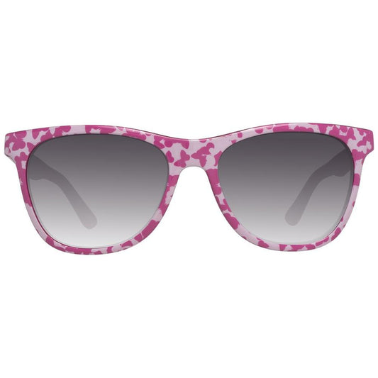 Joules pink women sunglasses with rose plastic frame, grey gradient lenses offering 100% UVA & UVB protection. Includes branded case.