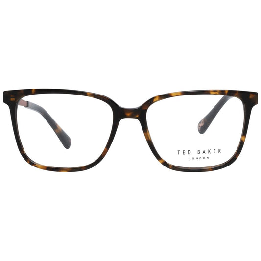 Ted Baker Brown Women Glasses Frame, square style, full-rim plastic with demo lenses, size 50-15-140, ideal for fashion-conscious women.