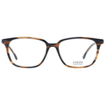 Lozza Brown Men Glasses Frame, full-rim rectangle style with plastic frame, featuring a temple length of 145mm. Includes branded case.