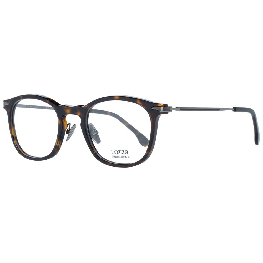 Lozza Brown Men Glasses Frame - Full-rim rectangle with plastic material in brown color, size 50-22-145.