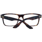 BMW Brown Men Glasses Frame in plastic, full-rim trapezium style with branded case, 57-17-140 size