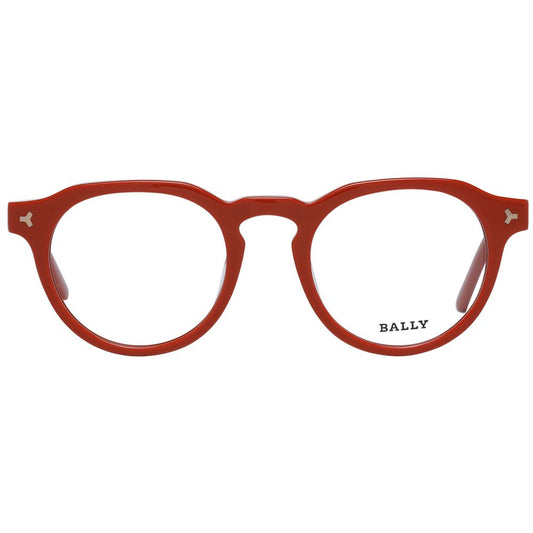 Bally Orange Men Glasses Frame, full-rim acetate design in bright orange with demo lenses, perfect for a stylish and modern look.
